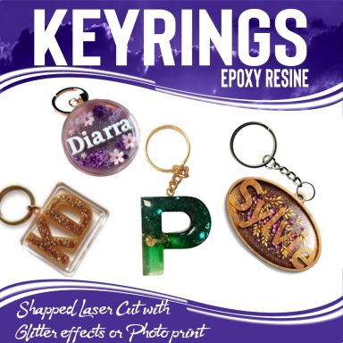 Resine epoxy domed keyrings