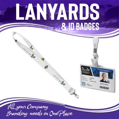 Same day, badges and lanyards printing services.